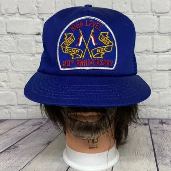 Vintage High Level RCMP 20th Anniversary Trucker Hat Mesh Cap 1965-1985 - Picture 1 of 8